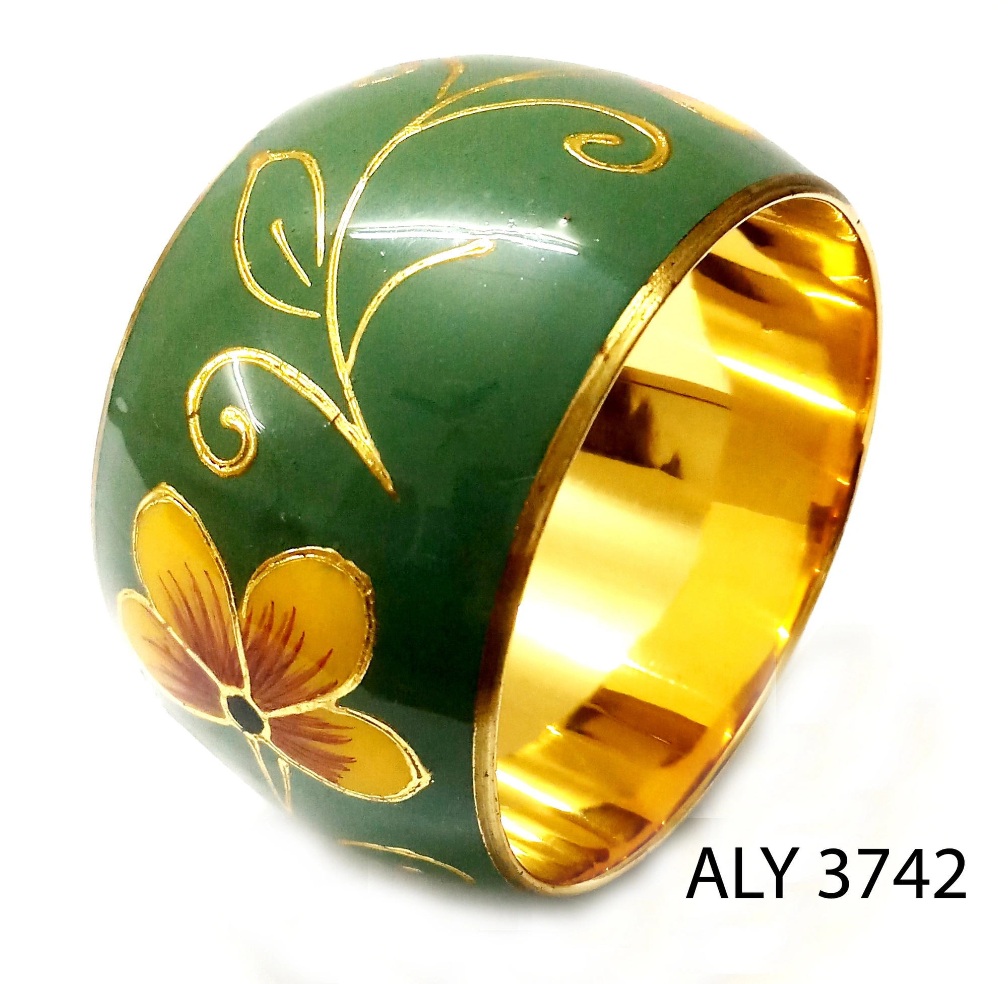 (Pack of 100 Boxes) Hand styling Green Flower Bracelet for all occasions - Indian Bangle with Love-ALY3742_Size26