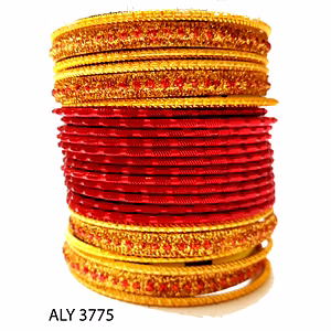 (Pack of 360 Boxes) Carved Red Lovely Bangle Set  - Made in India