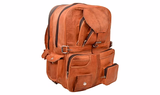Desert Town Unisex Genuine Leather 17 Ltr. Vintage Brown Laptop Backpack 12X15"-(BP101)