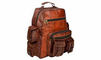 Desert Town Unisex Genuine Leather 15 Ltr. Vintage Brown Traveling Backpack 12X15"-(BP103)