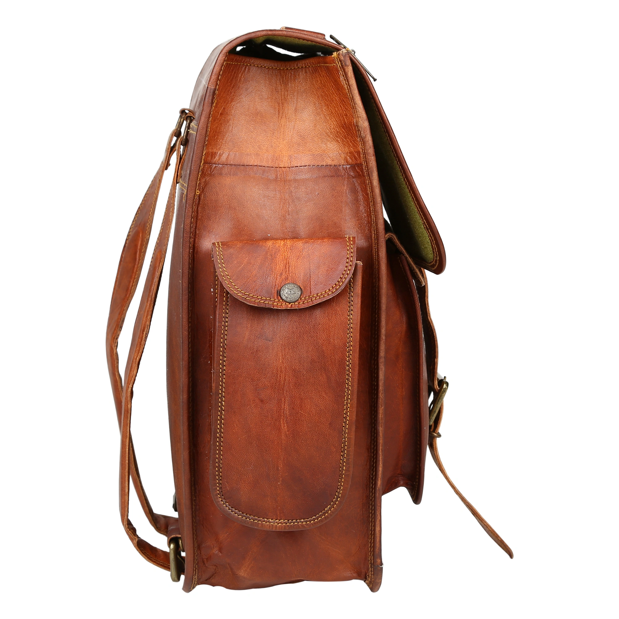 Desert Town Unisex Genuine Leather 14 Ltr. Vintage Brown Laptop Backpack 11X15&quot;-(BP104)-2