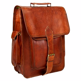desert town unisex genuine leather 16 ltr. vintage brown laptop backpack 12x16"-(bp104)