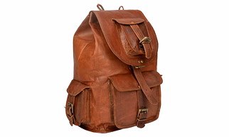 Desert Town Unisex Genuine Leather 11 Ltr. Vintage Brown Traveling Hiking Backpack 8X15"-(BP105)