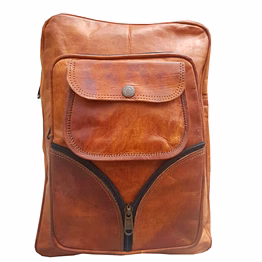 desert town unisex genuine leather 12 ltr. vintage brown laptop backpack 10x15"-(bp106)