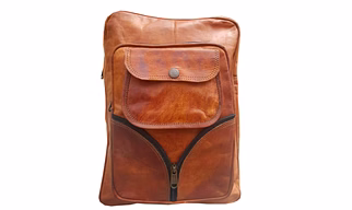 Desert Town Unisex Genuine Leather 12 Ltr. Vintage Brown Laptop Backpack 10X15"-(BP106)