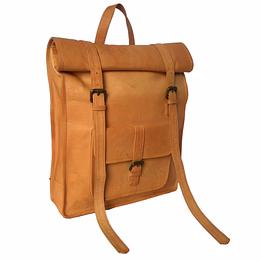 desert town unisex genuine leather 20 ltr. vintage brown traveling backpack 14x22"-(bp108)