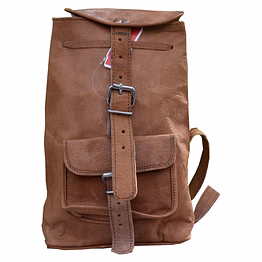 desert town unisex genuine leather 6 ltr. vintage brown traveling backpack 8x11"-(bp109)