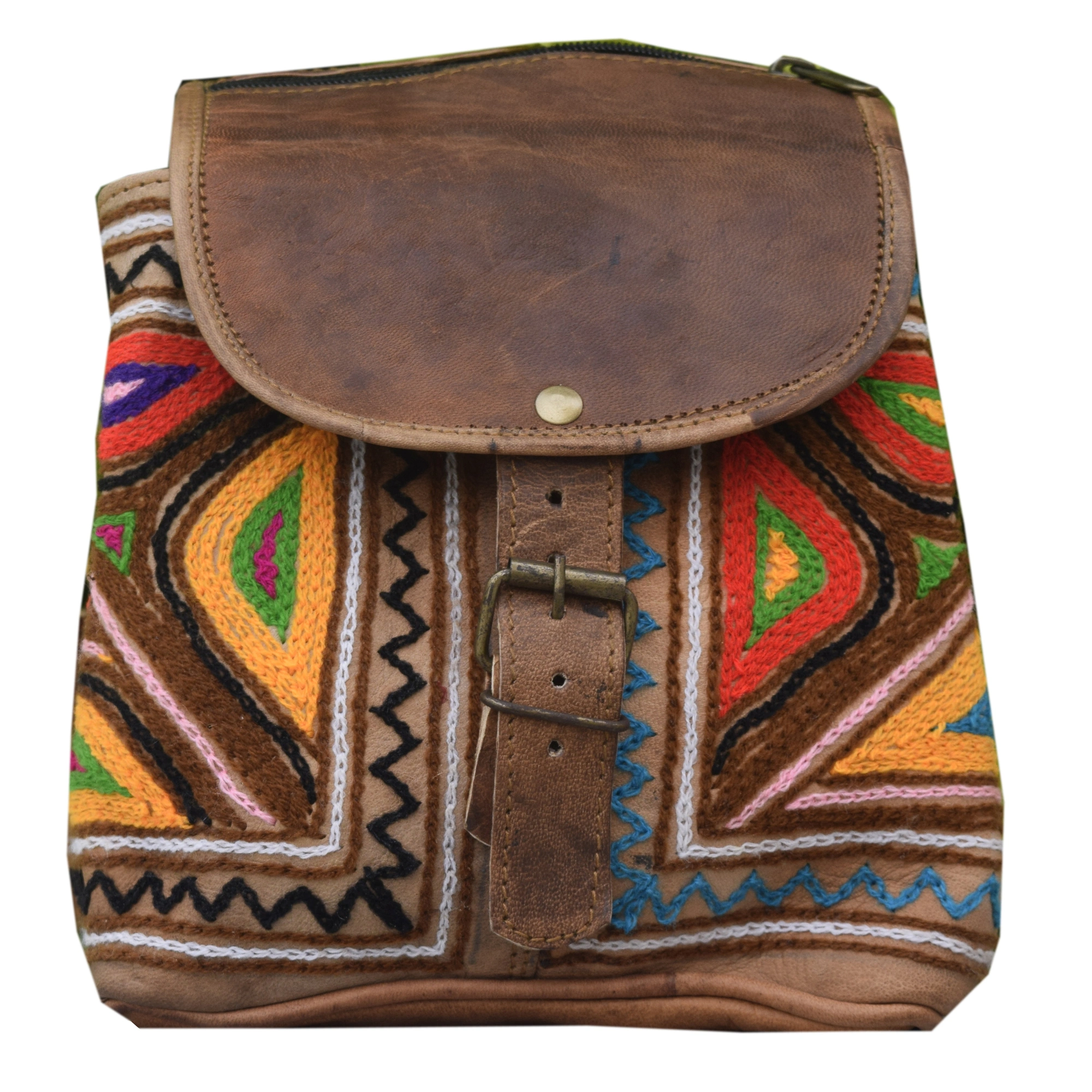 Desert Town Unisex Genuine Leather 6 Ltr. Multicolor Traveling Backpack 6X10&quot;-(BP110)-BP110-6X10