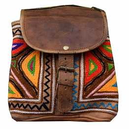 desert town unisex genuine leather 6 ltr. multicolor traveling backpack 6x10"-(bp110)