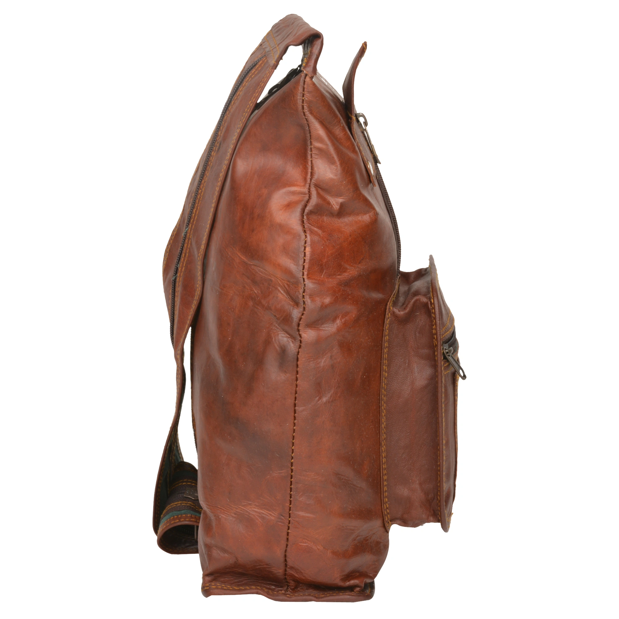 Desert Town Unisex Genuine Leather 4 Ltr. Vintage Brown Traveling Backpack 8X10&quot;-(BP112)-2