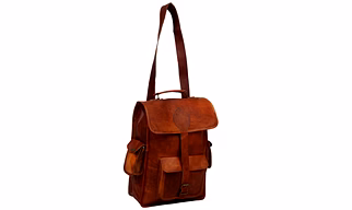 Desert Town Unisex Genuine Leather 12 Ltr. Vintage Brown Laptop Backpack 12X16"-(BP113)