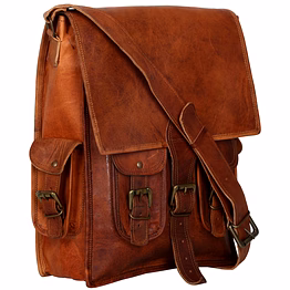 desert town unisex genuine leather 14 ltr. vintage brown laptop backpack 11x15"-(bp115)