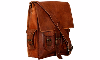 Desert Town Unisex Genuine Leather 14 Ltr. Vintage Brown Laptop Backpack 11X15"-(BP115)