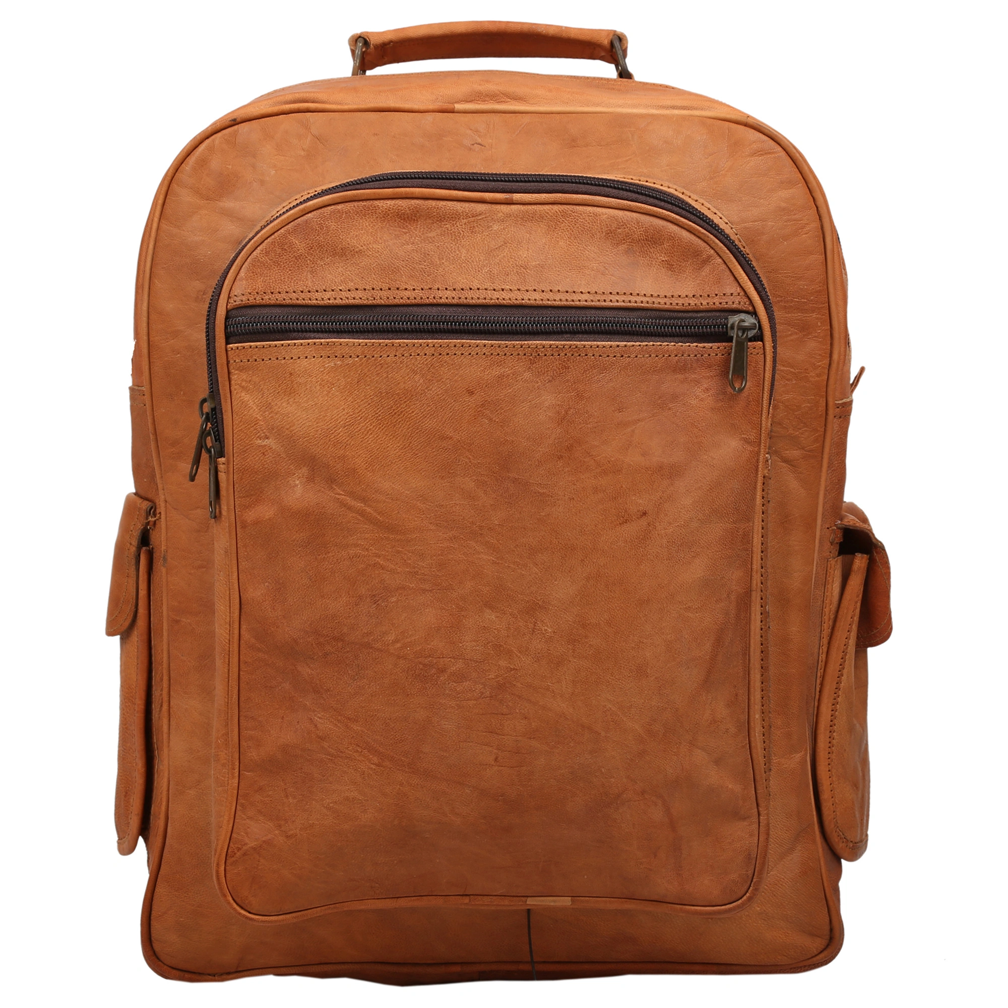 Desert Town Unisex Genuine Leather 23 Ltr. Vintage Brown Laptop Backpack 13X18&quot;-(BP116)-1