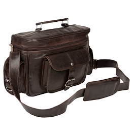 desert town unisex leather 6 ltr. black dslr camera bag 11x8"-(cam103)
