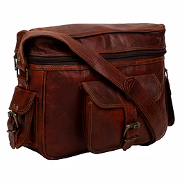 desert town unisex genuine leather 7 ltr. vintage brown dslr camera bag 12x9
