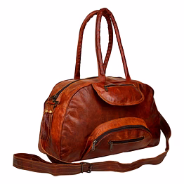 desert town unisex genuine leather 30 ltr. vintage brown sports & gym duffel bag 22x12"-(duff102)