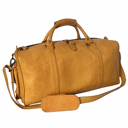 desert town unisex genuine leather 29 ltr. brown travel duffel bag 20x9"-(duff103)