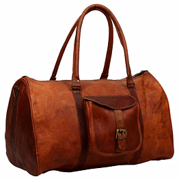 desert town unisex genuine leather 26 ltr. vintage brown traveling duffel bag 18x10"-(duff107)