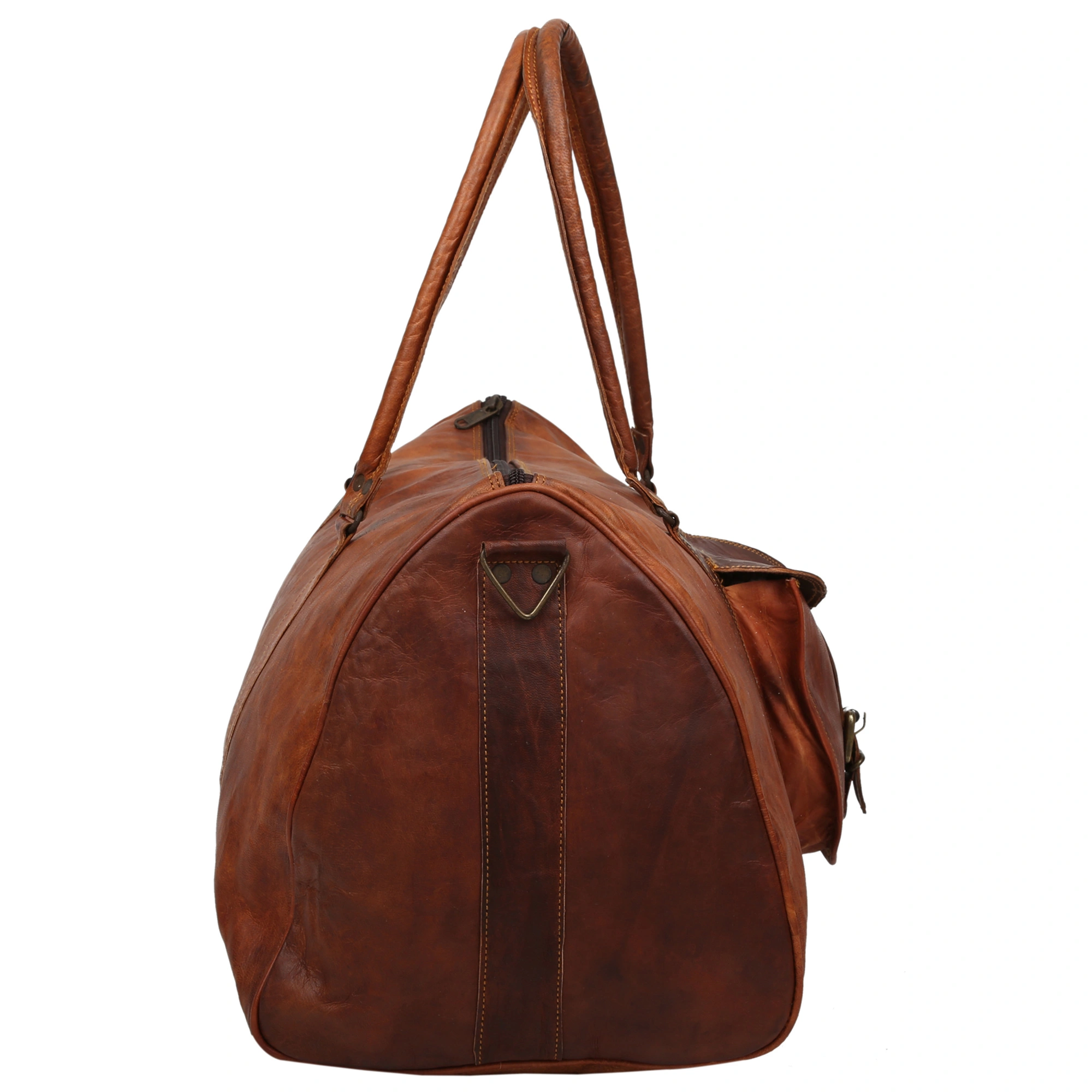 Desert Town Unisex Genuine Leather 29 Ltr. Vintage Brown Travel Duffel Bag 20X10&quot;-(DUFF107)-2