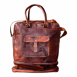 desert town unisex genuine leather 33 ltr. vintage brown traveling luggage bag 14x18"-(lugg101)