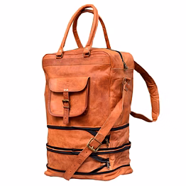 desert town unisex genuine leather 36 ltr. vintage brown traveling luggage bag 14x22"-(lugg102)