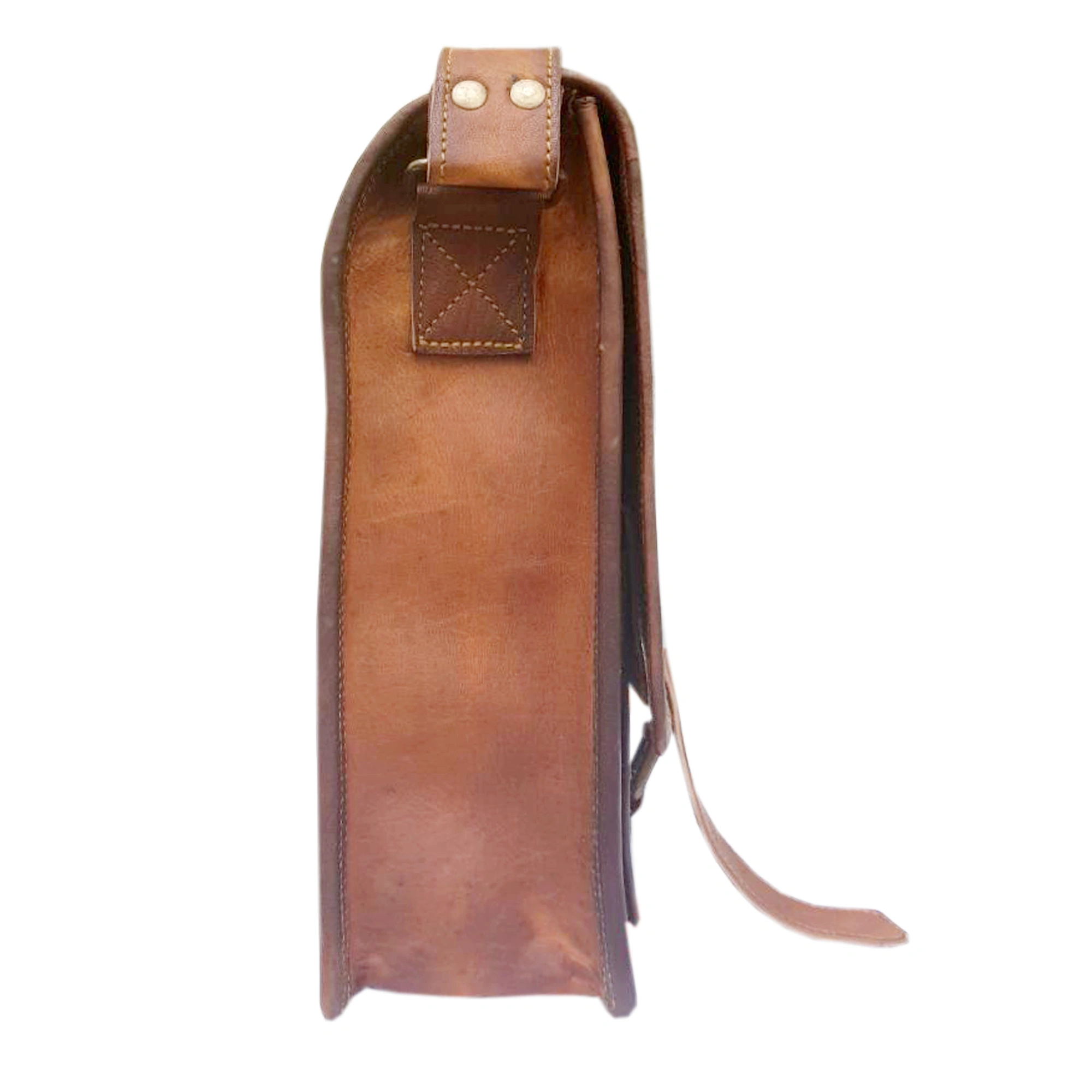 Desert Town Unisex Genuine Leather 11 Ltr. Vintage Brown Laptop Messenger Bag 15X11&quot;-(MESS102)-2