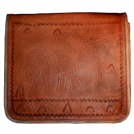 desert town unisex genuine leather 8 ltr. vintage brown tablet messenger bag 13x10"-(mess104)