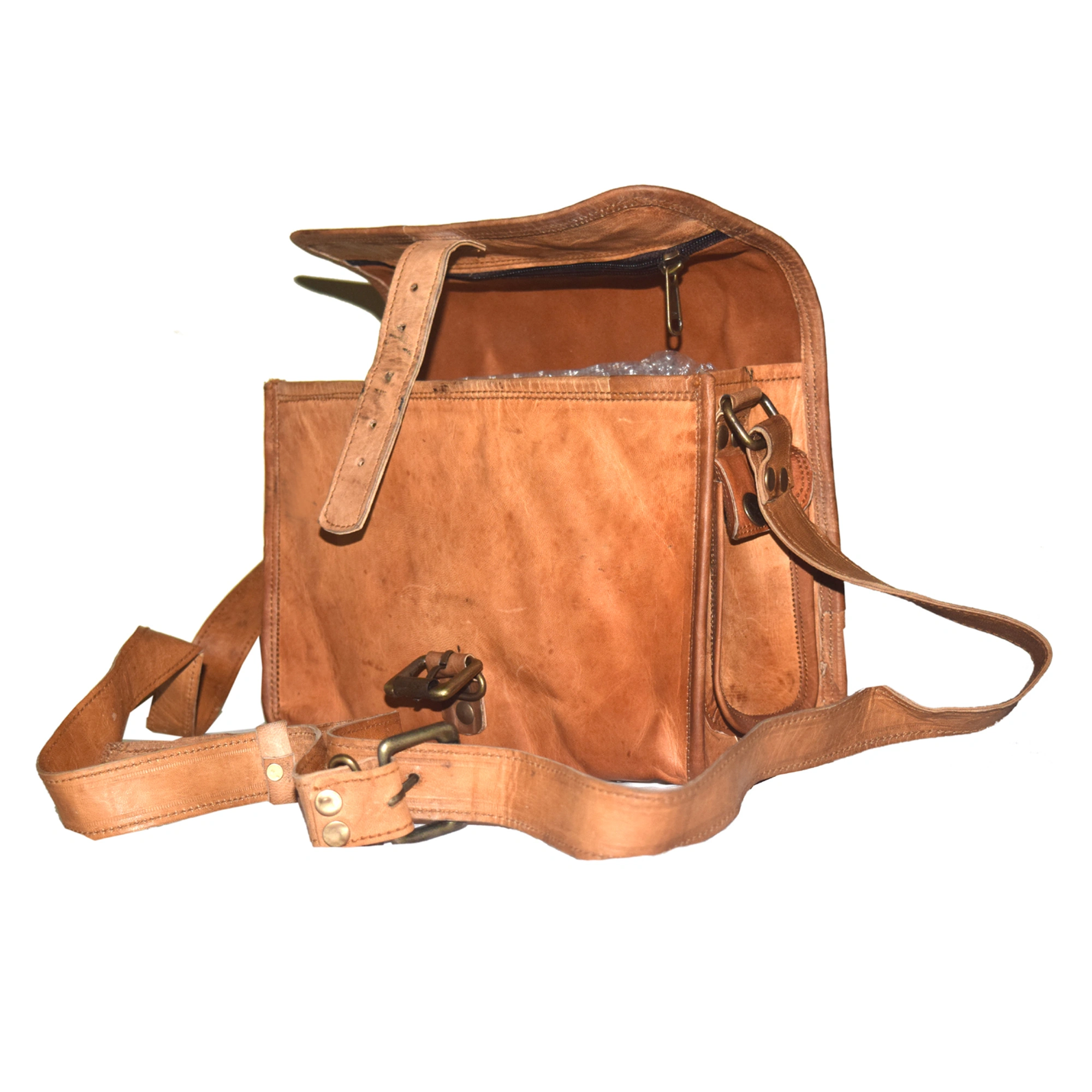 Desert Town Unisex Genuine Leather 8 Ltr. Vintage Brown Regular Messenger Bag 10X8&quot;-(MESS107)-1