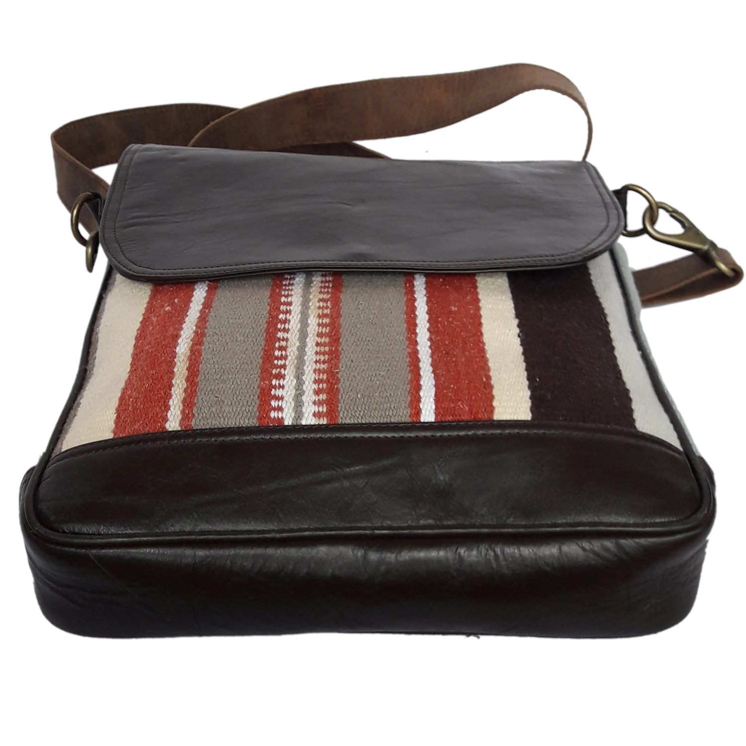 Desert Town Unisex Leather &amp; Cotton Rugs 6 Ltr. Multicolor Laptop Messenger Bag 12X14&quot;-(MESS114)-2