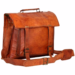 desert town unisex genuine leather 11 ltr. vintage brown laptop messenger bag 15x11"-(mess118)