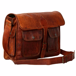 desert town unisex genuine leather 12 ltr. vintage brown laptop messenger bag 16x12"-(mess119)