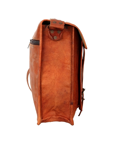 Desert Town Unisex Genuine Leather 12 Ltr. Vintage Brown Laptop Messenger Bag 16X12&quot;-(MESS120)-2