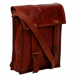 desert town unisex genuine leather 5 ltr. vintage brown tablet messenger bag 9x11"-(mess130)