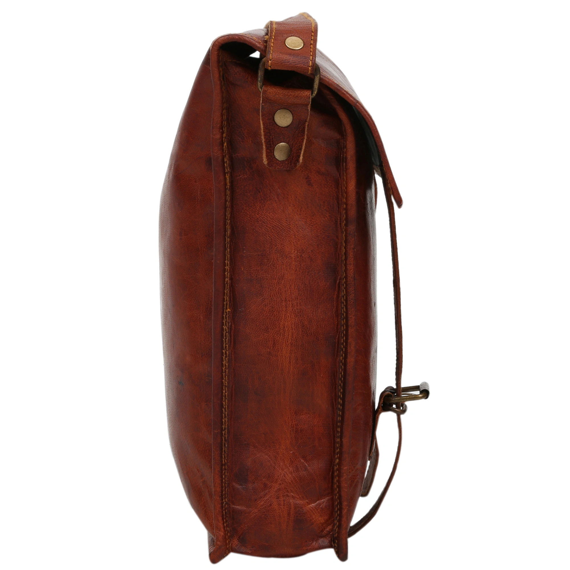 Desert Town Unisex Genuine Leather 5 Ltr. Vintage Brown Tablet Messenger Bag 9X11&quot;-(MESS130)-2