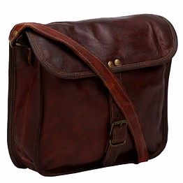 desert town unisex genuine leather 5 ltr. vintage brown regular messenger bag 11x9"-(mess131)
