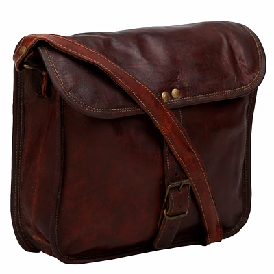 desert town unisex genuine leather 5 ltr. vintage brown regular messenger bag 11x9"-(mess131)