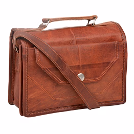 desert town unisex leather 1 ltr. vintage brown casual messenger bag 9x5"-(mess133)