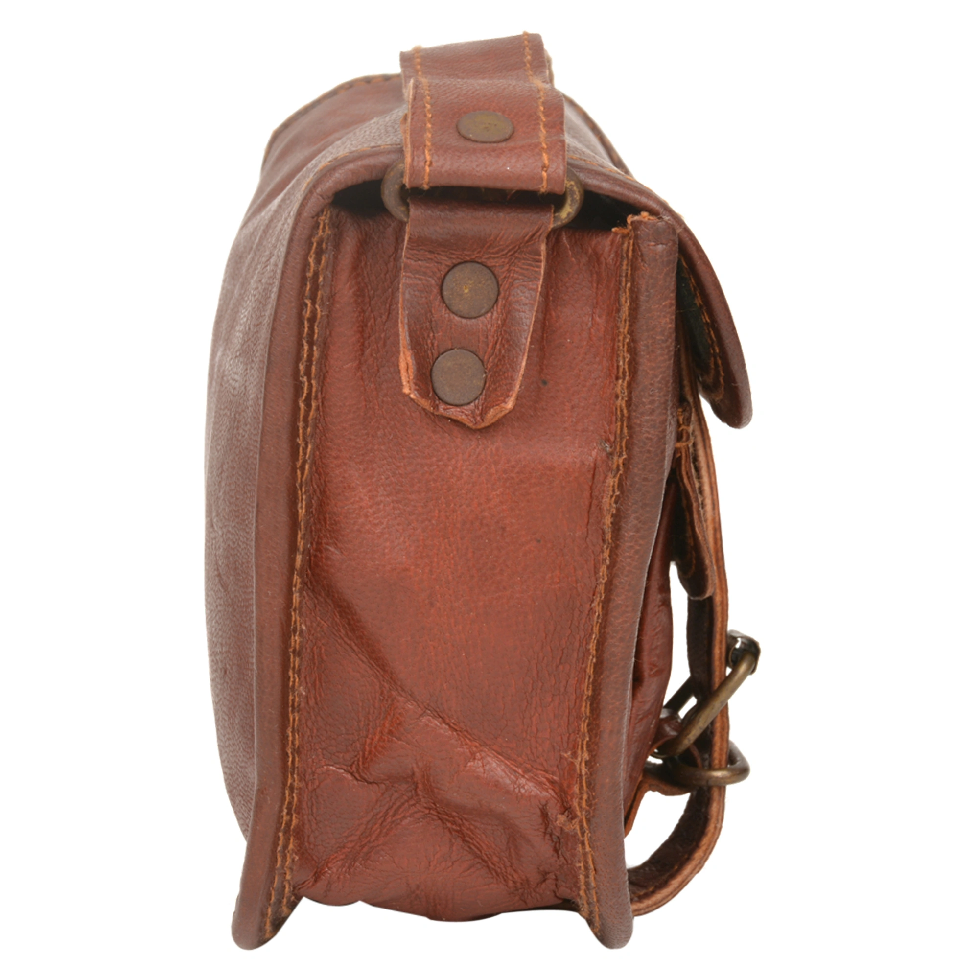 Desert Town Unisex Leather 2 Ltr. Vintage Brown Regular Messenger Bag 7X5&quot;-(MESS138)-2