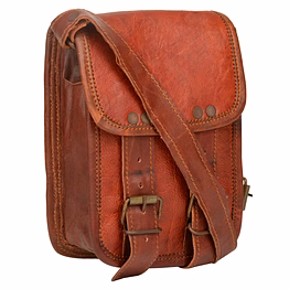desert town unisex leather 2 ltr. vintage brown regular messenger bag 5x7"-(mess139)