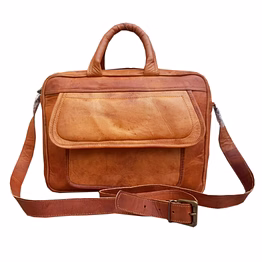 desert town unisex leather 8 ltr. vintage brown laptop messenger bag 14x11"-(mess144)
