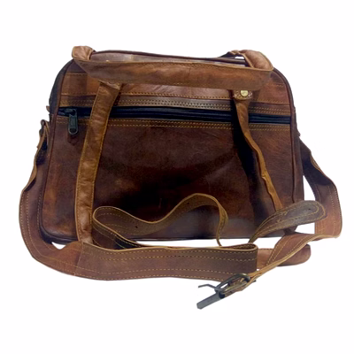 desert town unisex leather 8 ltr. vintage brown casual messenger bag 13x9"-(mess149)