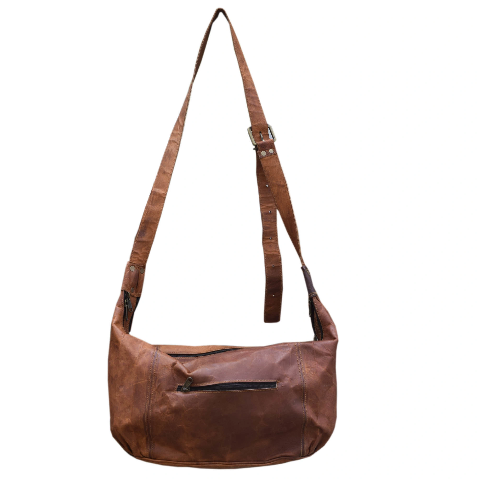 Desert Town Unisex Leather 12 Ltr. Vintage Brown Shopping Messenger Bag 16X12&quot;-(MESS150)-2