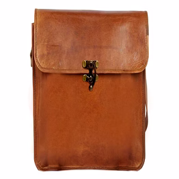 desert town unisex leather 3 ltr. vintage brown laptop messenger bag 7x9"-(mess155)