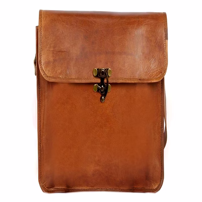 desert town unisex leather 3 ltr. vintage brown laptop messenger bag 7x9"-(mess155)