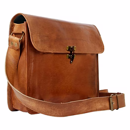 desert town unisex leather 5 ltr. vintage brown laptop messenger bag 11x9"-(mess156)