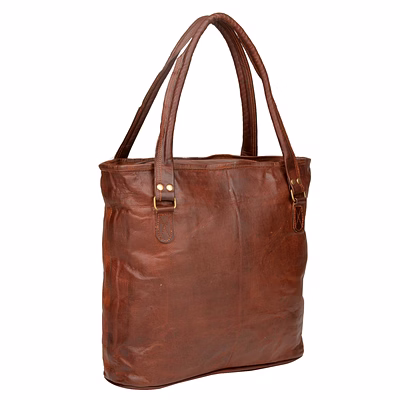 desert town women's genuine leather 13 ltr. vintage brown casual tote-handbags 13x15"-(tote104)