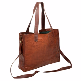 desert town women's genuine leather 9 ltr. vintage brown casual tote-handbags 13x11"-(tote106)