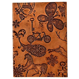 Desert Town Unisex Leather Bound 196 Pages Tan Handmade Unlined Paper Diary 5X7"-DIRL111