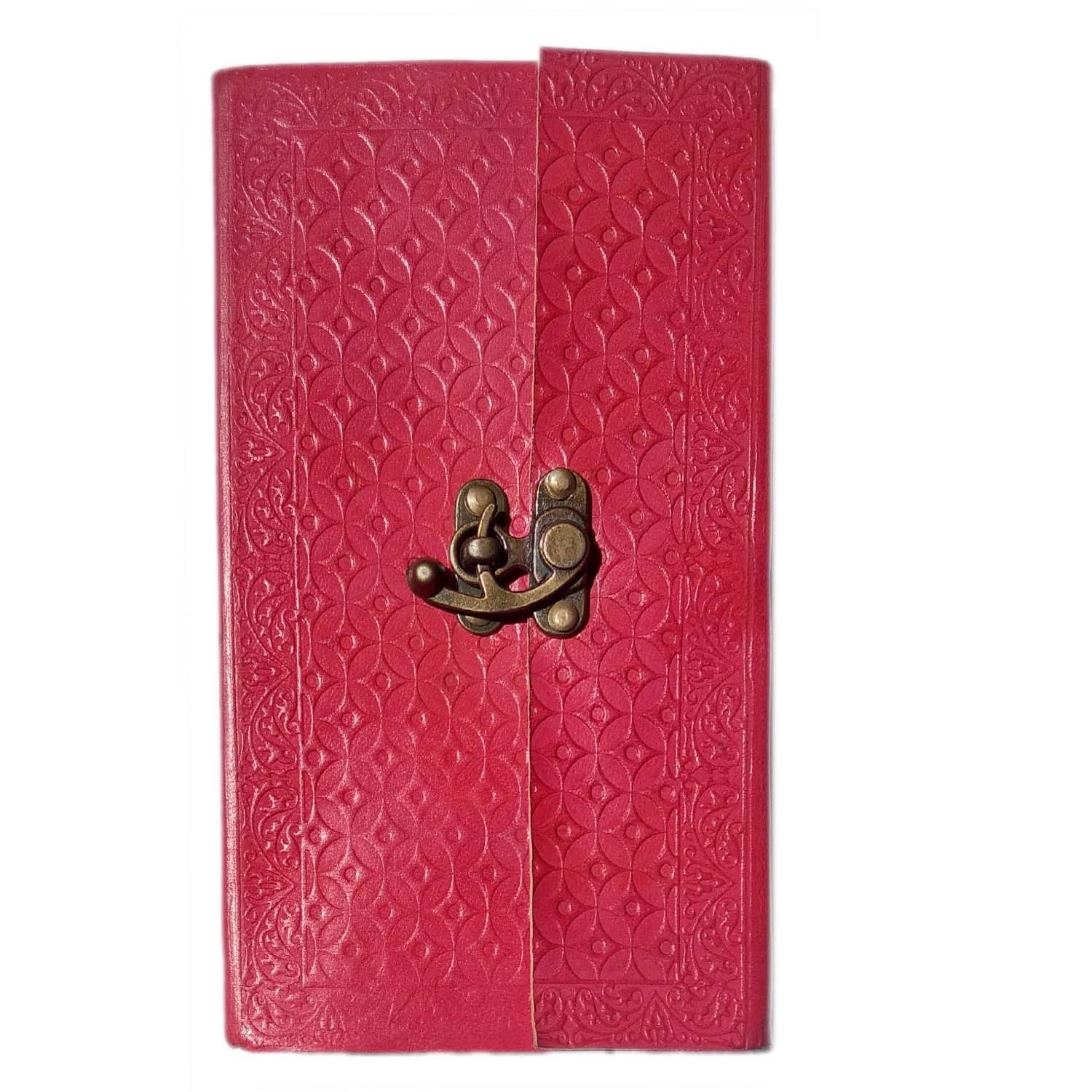 Desert Town Unisex Leather Bound 196 Pages Pink Handmade Unlined Paper Diary 5X9&quot;-DIRL158-DIRL158-5X9